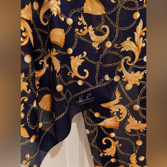 Vintage Silk Scarf Kathie Lee Collection Chain Pattern 56 x 11.5 inches - Picture 5 of 6